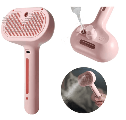 Pet Hair Spray Brush designed for easy grooming, featuring a built-in water tank for effective pet hair removal.