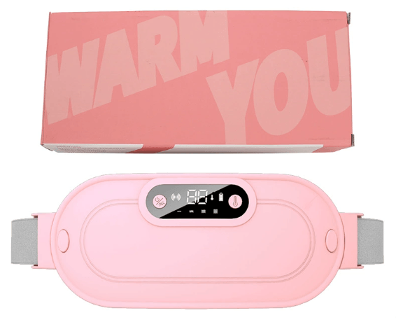 Heating Belt for Menstrual Cramps Relief Gift in pink, with digital controls and stylish design.