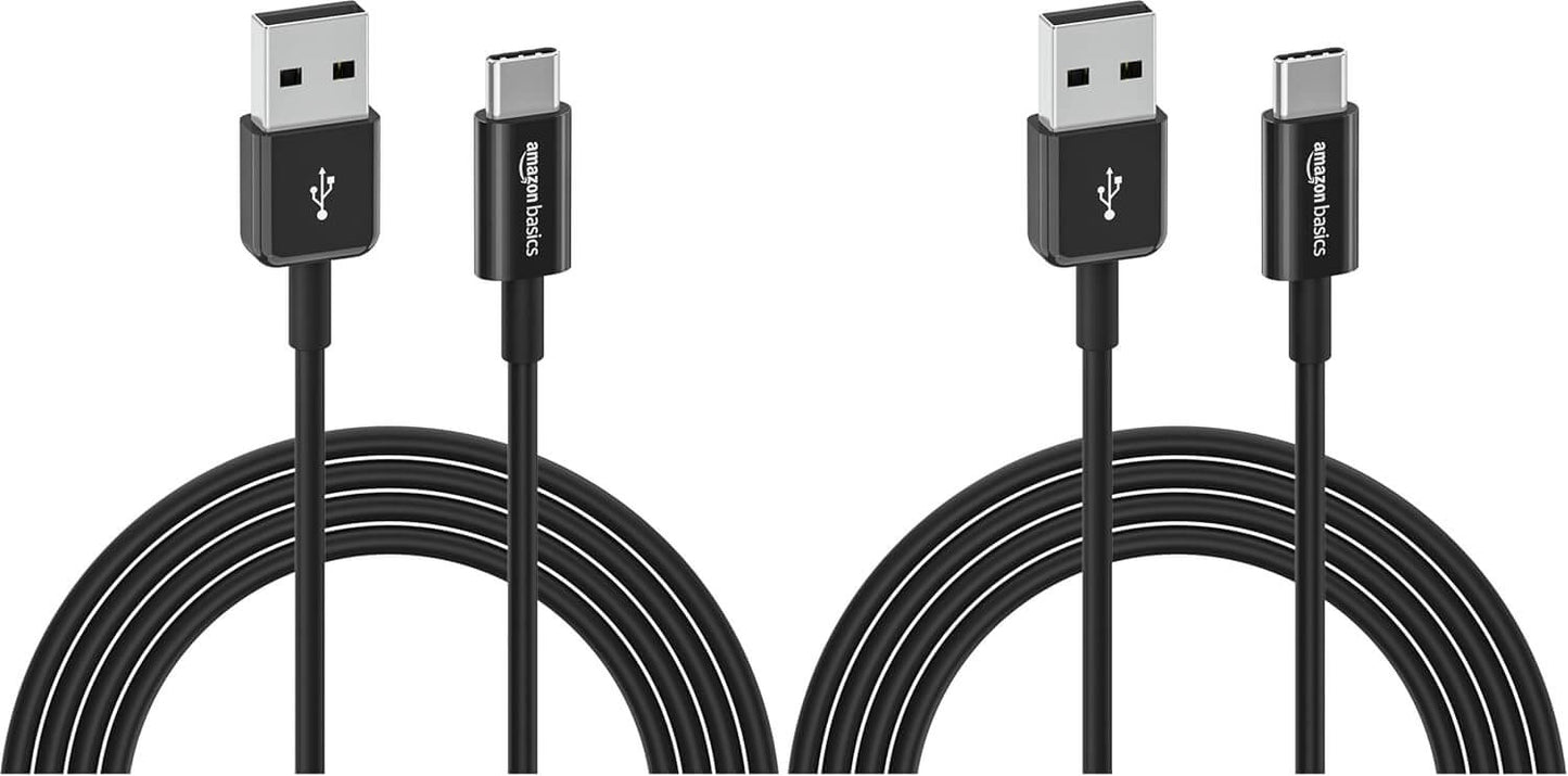 Rapid Charge USB-C Cable Pack featuring two durable USB-C charging cables for fast data and power transfer.