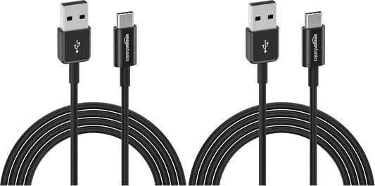 Rapid Charge USB-C Cable Pack featuring two durable USB-C charging cables for fast data and power transfer.
