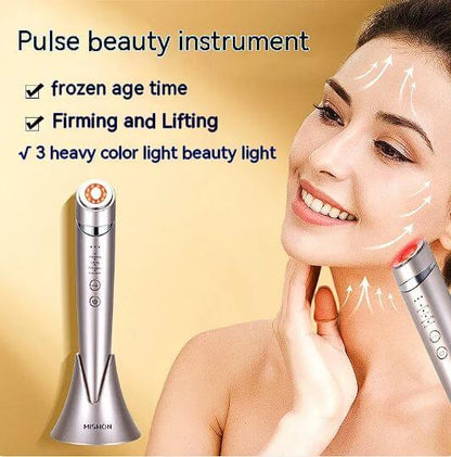 Pulse RF Beauty Device for firming and lifting with three color light features.
