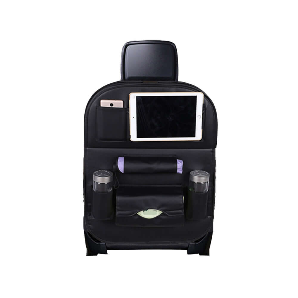 Leather Car Seat Organizer with Tray