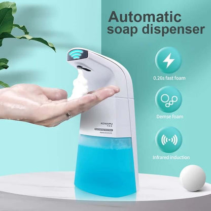 Automatic touchless foam soap dispenser featuring infrared induction for hands-free foam application.