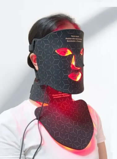 Photon Rejuvenation Beauty Mask in use, featuring LED light therapy for skin rejuvenation and brightening.