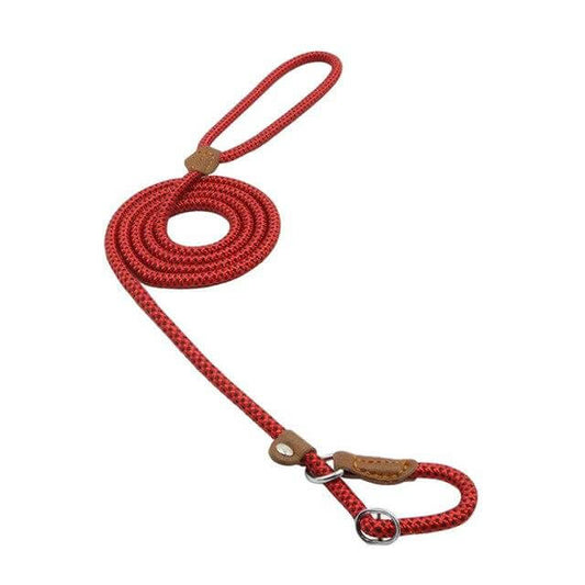 Red Nylon Pup Set lead showcasing durable design and stylish texture for adventurous dogs.