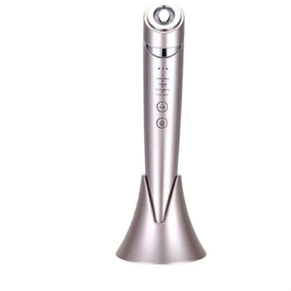 Pulse RF Beauty Device in light gold color, ideal for home use with adjustable settings.